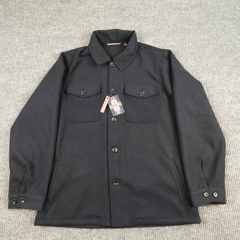 Soul Of London Military Jacket Mens Large Navy Blue Button Front SOSJ252403